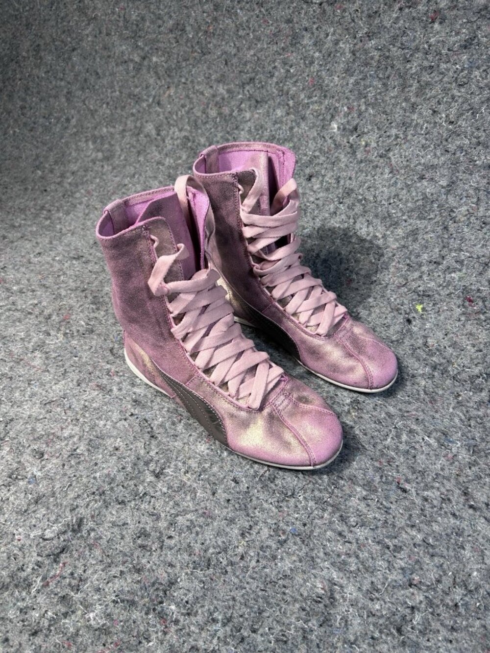 Rare Puma Eskiva Hi Metallic Pink Boxing Sneakers Women's Sz 7 US Rare High Top - Picture 3 of 11